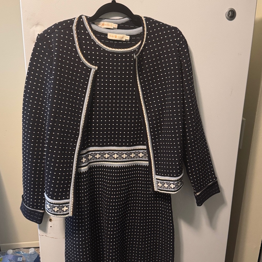 Tory Burch Black and White Knit Top